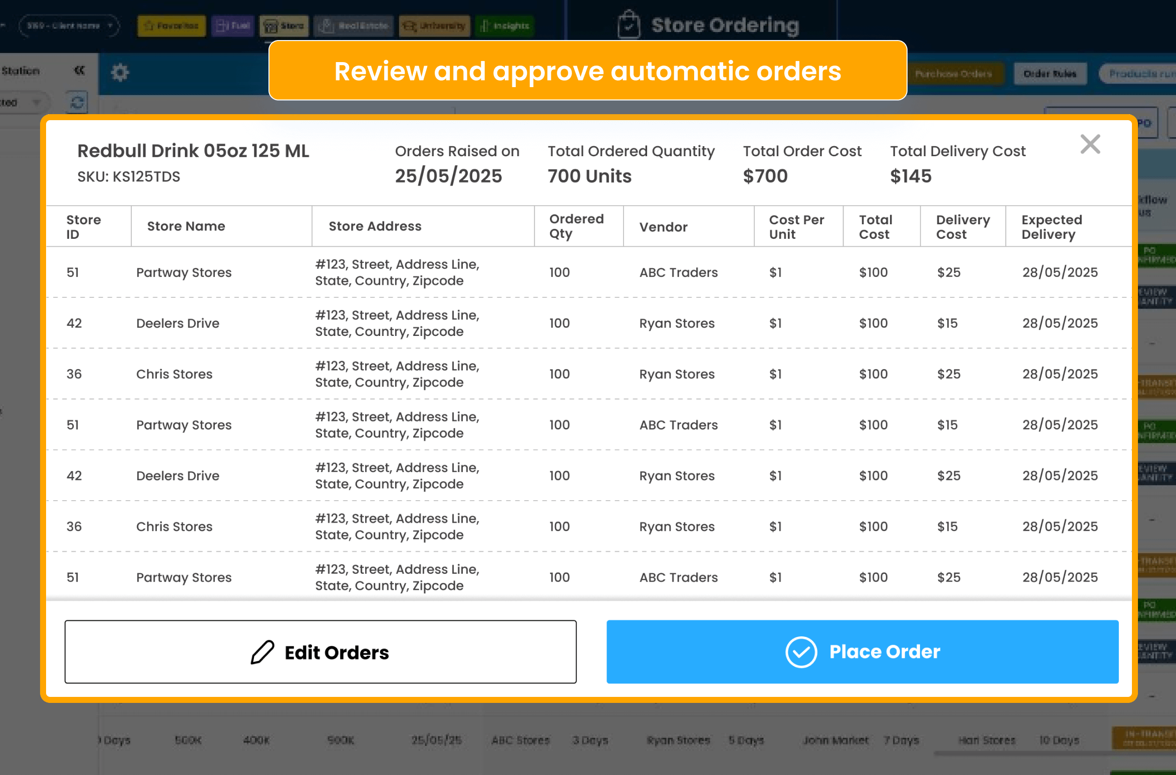 Auto Orders carousel